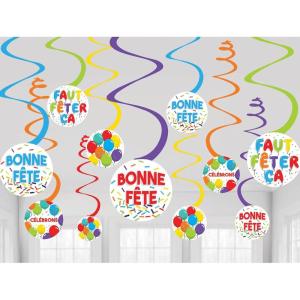 Finally 21 Spiral Decorations – Pack of 12 – Iridescent Hot-Stamped Foil Spirals with Cutouts – Perfect for 21st Birthday Celebration Decorations(Bonne Fete)
