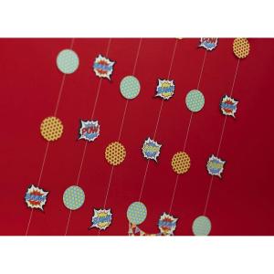 Ginger Ray Bunting – Pop Art Superhero Party Banner Decoration(Hanging Backdrop Banner)