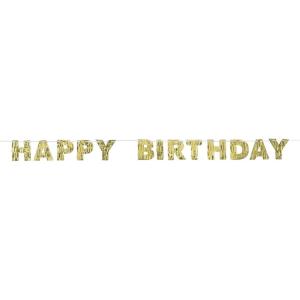Golden Age Birthday Fringed Foil Letter Banner – 7.8′ x 6.5″ (Pack Of 1) – Elegant Celebration Decor