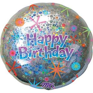 Holographic Celebration Happy Birthday Balloon