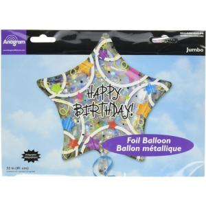 Holographic Star Happy Birthday Balloon