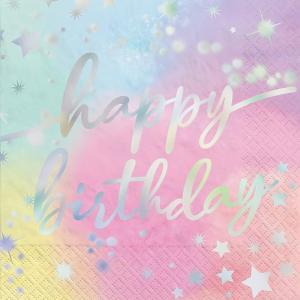 Luminous Hot-Stamped Luncheon Napkins (Pack of 16) – 6.5″ x 6.5″ – Pastel-Colored Paper Napkins with Foil Design – Perfect for Birthdays Celebrations & Unforgettable Events
