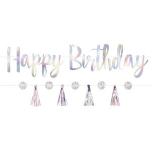 Luminous Letter Banner Kit – 5.8′ & 6′ (Pack Of 2) – Iridescent Foil Party Decorations For Birthdays, Weddings & More
