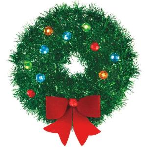 Mini Green Tinsel Christmas Wreath with Bow – 6″ (1 Pc.) – Festive Decorations for Doors, Windows & Holidays of Home, Offices & Parties(Pack of 12)