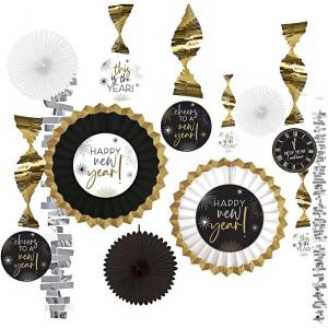 Multicolor New Year Paper & Foil Decorating Kit – Pack of 13 – Premium Decorations – Eye-Catching & Durable Party Supplies – Perfect for New Year