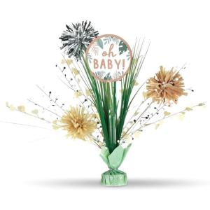 Oh Baby! Soft Jungle Spray Weighted Centerpiece – 18″ (1 Count) | Perfect for Baby Showers & Gender Reveals