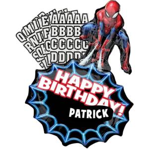 Personalized Spider-Man Birthday Balloon Kit 23in x 34in