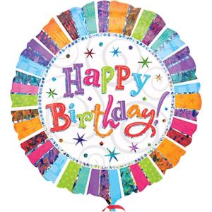 Radiant Happy Birthday Balloon, 32in(Multicolor)