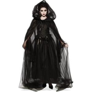 Rubies Adult Full-Length Sheer Cape with Oversized Hood(Black)