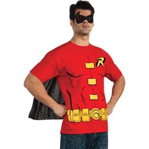 Rubie’s Costume DC Comics Men’s Robin T-Shirt With Cape And Mask(Red)