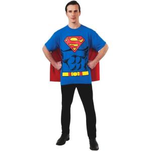 Rubies DC Comics Superheroes: Superman Costume T-Shirt With Cape for Adults(Blue)