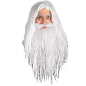 Rubies Lord Of The Rings Gandalf Beard and Costume Wig Set, White, One Size