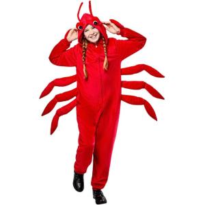 Rubies Unisex Kids Lobster Comfywear One-Piece Plush Hooded Jumpsuit with Arms