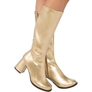 Rubies Women’s Costume GoGo Boots, Black, 6(Gold)