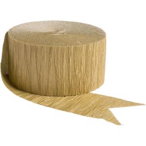 Silver Shrink Wrapped Crepe Paper Roll – 81′ (1 Count) – Great for Stunning DIY Crafts, Party Decor, and More(Gold)