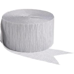 Silver Shrink Wrapped Crepe Paper Roll – 81′ (1 Count) – Great for Stunning DIY Crafts, Party Decor, and More(Multi Color)
