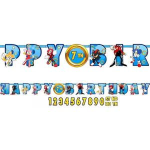 Sonic Jumbo Add An Age Banner – 10.5′ x 10″ – Vibrant Multicolor Customizable Party Banner – Perfect for Themed Events & Celebrations (1 Pc.)