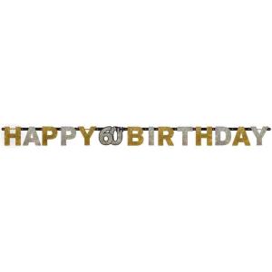 Sparkling Celebration 50 Prismatic Letter Banner – 7ft (1 Pc.) – Eye-Catching & Festive Design – Perfect for 50th Birthdays & Anniversaries(60th)