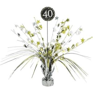 Sparkling Celebration Spray Centerpiece – 18″ (1 Pc.) – Festive & Eye-Catching Table Decor – Perfect for Memorable Milestone Gatherings, 50th(“40” Sparkling Birthday Centerpiece)