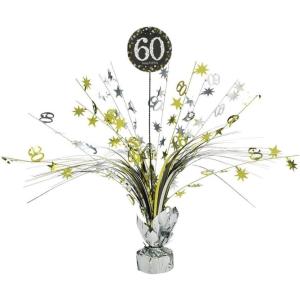 Sparkling Celebration Spray Centerpiece – 18″ (1 Pc.) – Festive & Eye-Catching Table Decor – Perfect for Memorable Milestone Gatherings, 50th(“60” Sparkling Birthday Centerpiece)