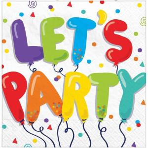 Vibrant Birthday Balloons Beverage Napkins, 5″ – 36 Count – Colorful & Durable Party Essentials, Perfect for Celebrations & Events(Birthday Balloons)