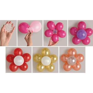 Vibrant Flower Shape Disc Balloon Holders – 27″ x 27″ (4 Pc Set) – Perfect for Milestone Celebrations & Decorating Events