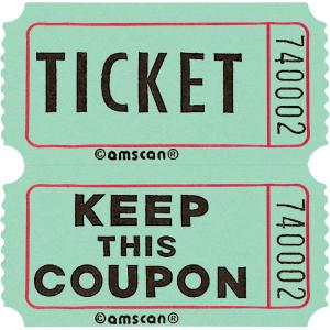 Vibrant Green Double Ticket Roll – 2″ x 2″ (2,000 Tickets) – Perfect for Fundraisers, Shows & Games