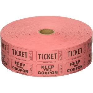 Vibrant Pink Double Ticket Rolls – 2″ x 2″ (1 Roll of 2,000 Tickets) – Durable, & Versatile for Events, Fundraisers & Giveaways