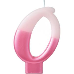 Vibrant Pink Numeral Candle #0-3.25″ | Premium Wax & Metallic Design – Perfect for Birthdays, Anniversaries & Themed Parties (1 Pc.)(Numeral #0)