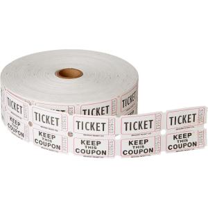 Vibrant White Double Ticket Rolls – 2″ x 2″ (1 Roll of 2,000 Tickets) – Durable, & Versatile for Events, Fundraisers & Giveaways