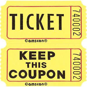 Vibrant Yellow Double Ticket Rolls – 2″ x 2″ (1 Roll of 2,000 Tickets) – Durable, & Versatile for Events, Fundraisers & Giveaways