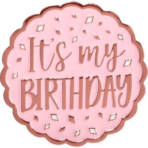 amscan It’s My Birthday Metal Pin | Rose Gold | 1 Pc, 3″ x 2.25″(1 Count (Pack of 1))