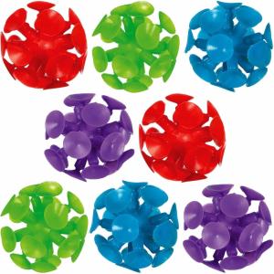 amscan Suction Cup Balls Plastic High Count Favor – 45mm | Assorted Color | Pack of 8