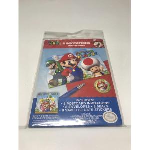amscan Super Mario Postcard Invitations (8 Pack) – Party Supplies