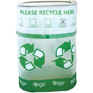 Durable White Pop-Up Flings Bin – 22″ x 15″ (Pack of 1) – 13 Gallon Capacity – Ideal for Home, Office & Events Use