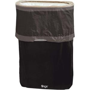 Flings® Bin Disposable Trash Can for Parties – 13 Gallon Plastic Pop Up Garbage Can (1 Pc) Perfect Solution for Waste at Events and Parties – Black