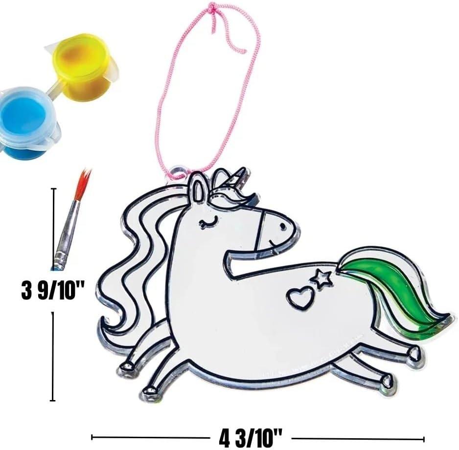 imageUnicorn Suncatcher Kit 39quot x 43quot Includes 4 Vibrant Paints Paintbrush String Perfect for Gifts ampamp Party Favors 1 Set