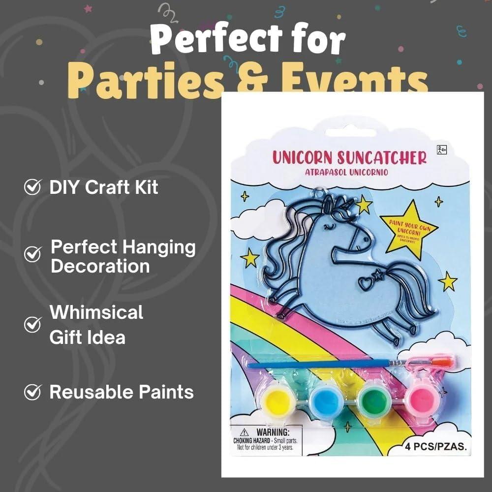 imageUnicorn Suncatcher Kit 39quot x 43quot Includes 4 Vibrant Paints Paintbrush String Perfect for Gifts ampamp Party Favors 1 Set