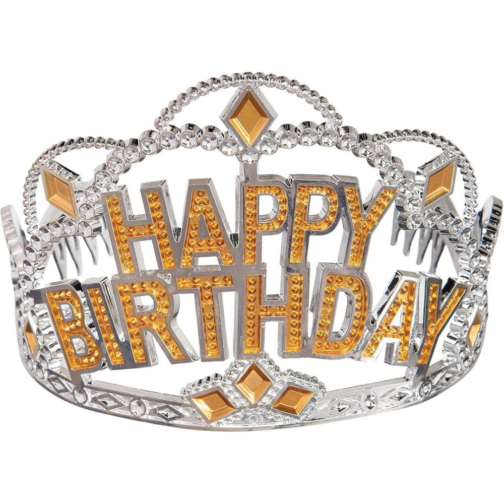 imageAmscan Elegant Birthday Tiara 45quot x 35quot 1 Pc Premium Quality Party AccessorySilver Gold