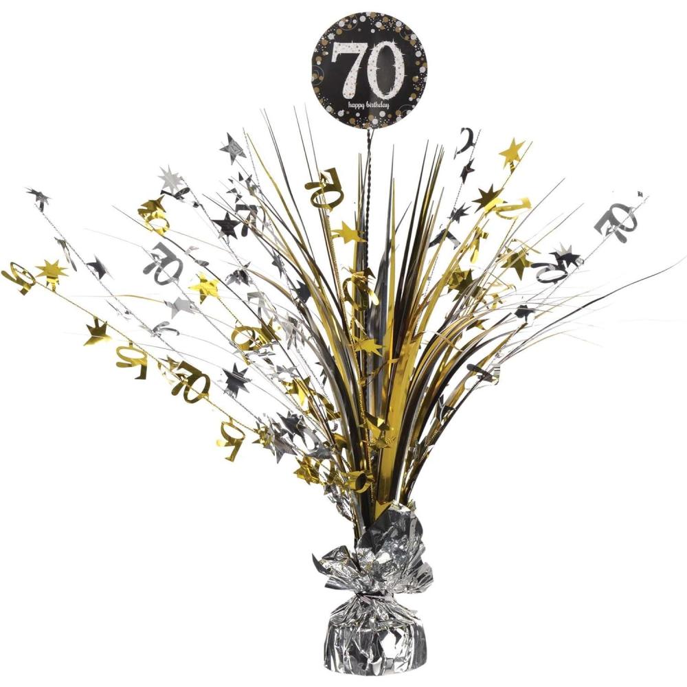 imageamscan Sparkling Celebration 70quot Multicolor Foil Spray Centerpiece 18quot 1 Pc Perfect for Memorable Milestone Birthdays