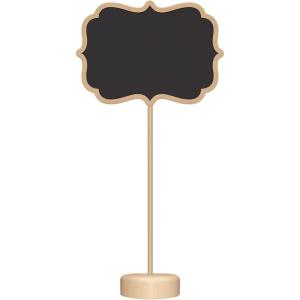 Amscan Charming Wooden Standing Chalkboard Signs – 3.5″ x 6.5″ (4 Pack) – Mini Tabletop Displays – Perfect for Rustic Events, Decor, and Messaging(Pack of 4)