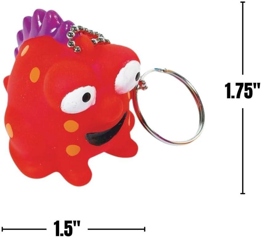 imageAssorted Multicolor Monster Rubber Keychains 175quot x 15quot Pack Of 12 Perfect For Birthdays Events ampamp CollectorsPack of 12