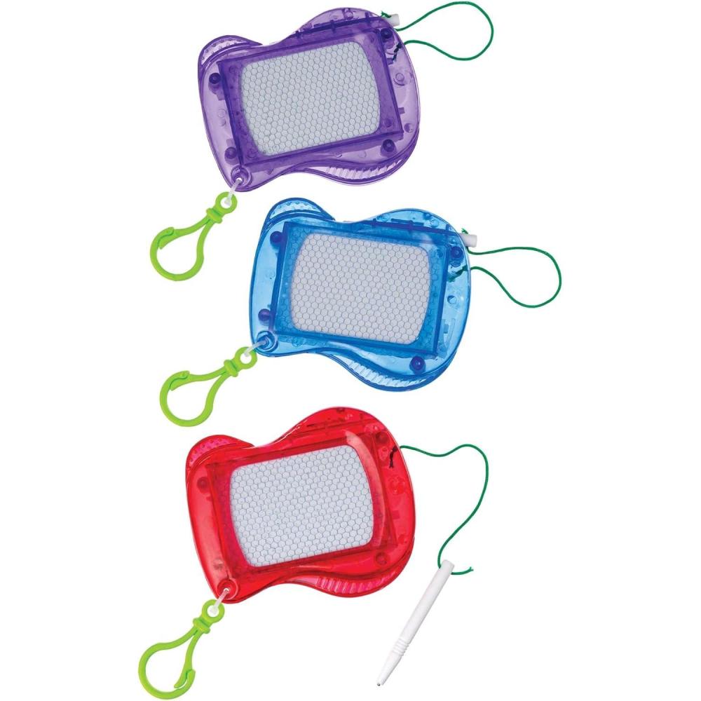 imageMini Doodle Board Keychain Clip  413quot x 354quot x 71quot  Assorted Colors  Pack of 8