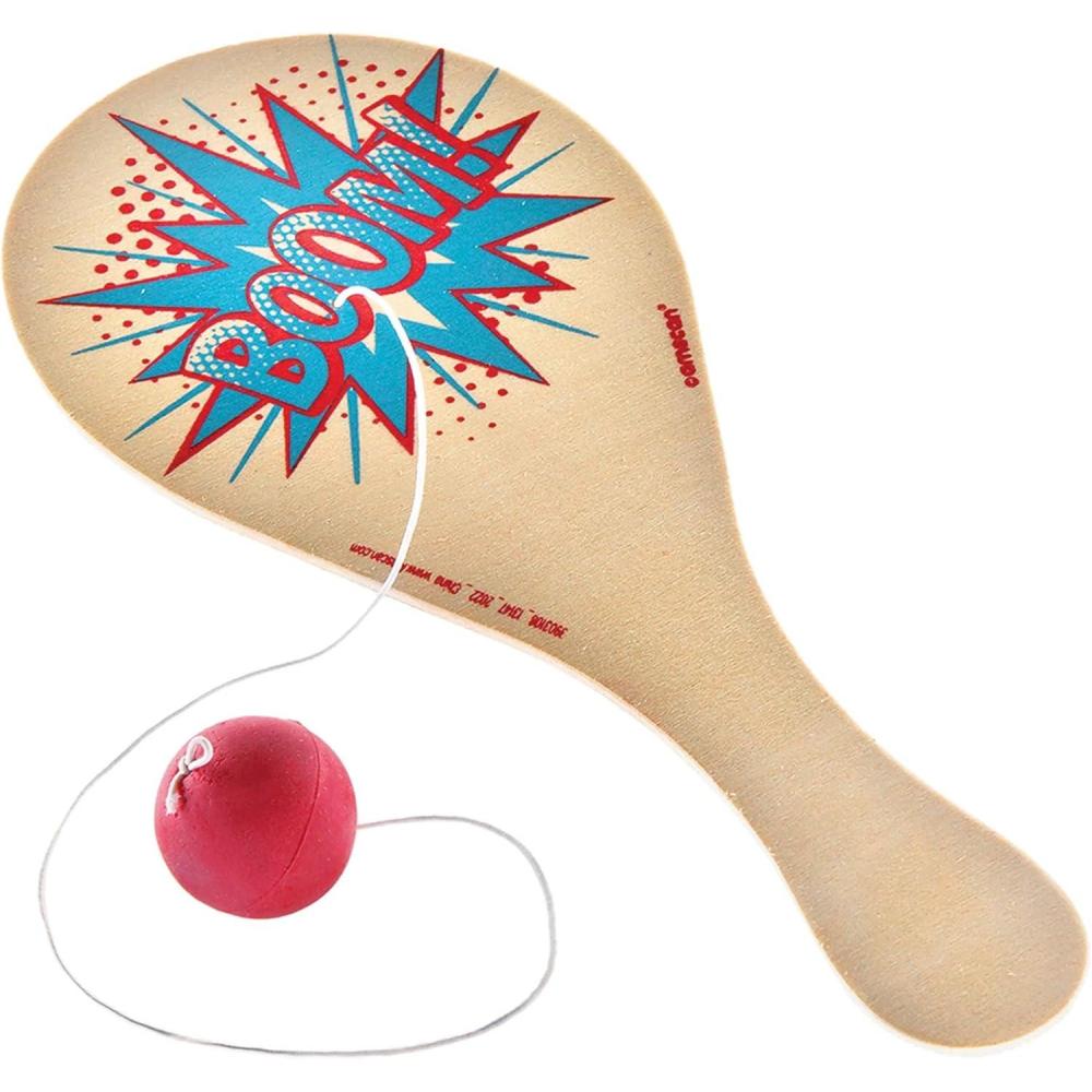 imageMulticolor Boom Paddle Ball Pack Of 8  875quot X 4quot  Fun Design Perfect for Beach Gatherings Indoor Outdoor Events Party Activities ampamp More