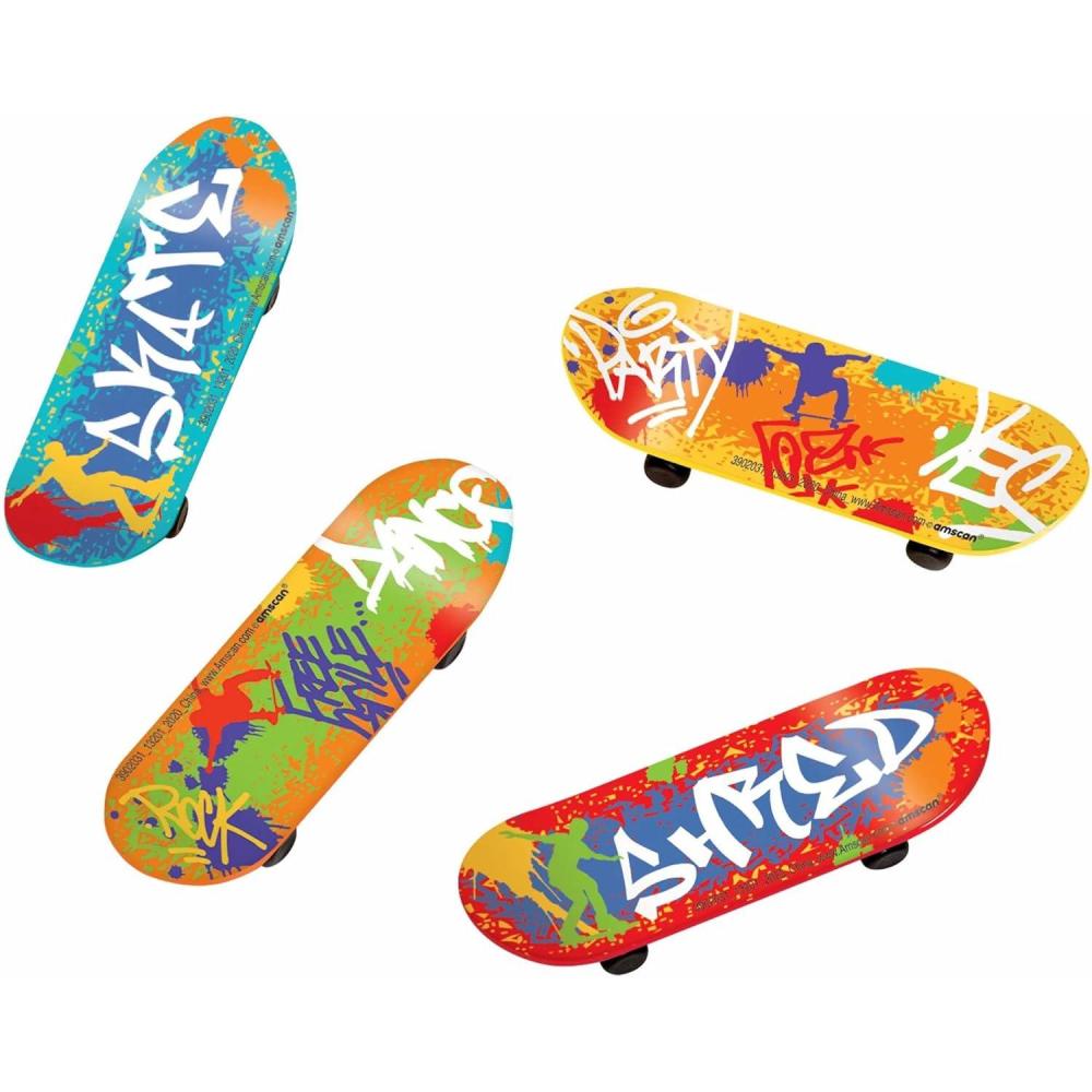 imageSkateboard Mega Value Pack Favor  3quotx1quot Pack of 24  Vibrant Multicolor Mini Plastic Boards  Perfect for Kids Parties Gifts ampamp Collectibles