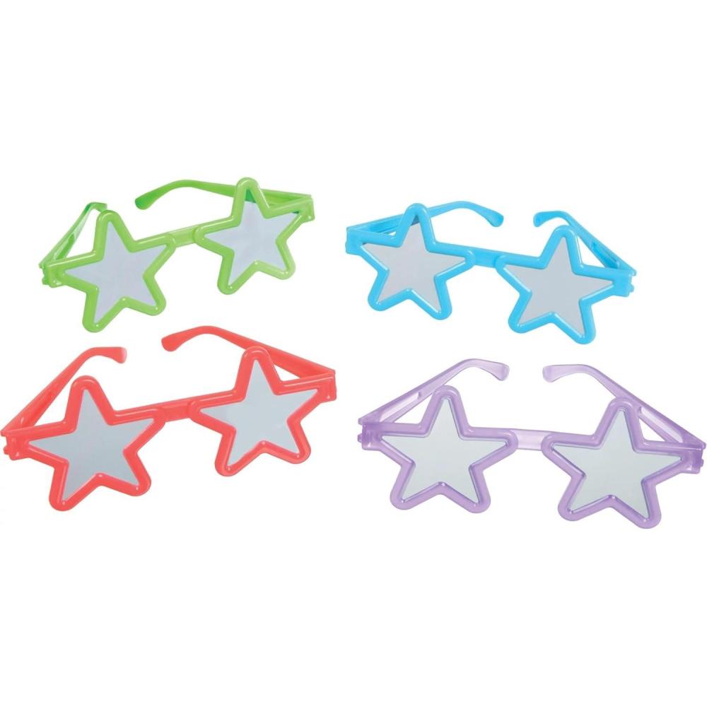 imageStar Glasses Plastic High Count Favor  4quot x 5quot x 225quot  Assorted Color  Pack of 12