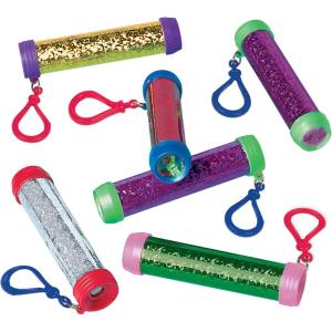 Kaleidoscope Keychain Value Pack Favors- 3.38″ x 0.75″ (Pack of 12) – Vibrant Assorted Mini Plastic Kaleidoscopes – Fun & Unique Gifts for Parties, Events, and Surprises(3 3/8″ x 3/4″)