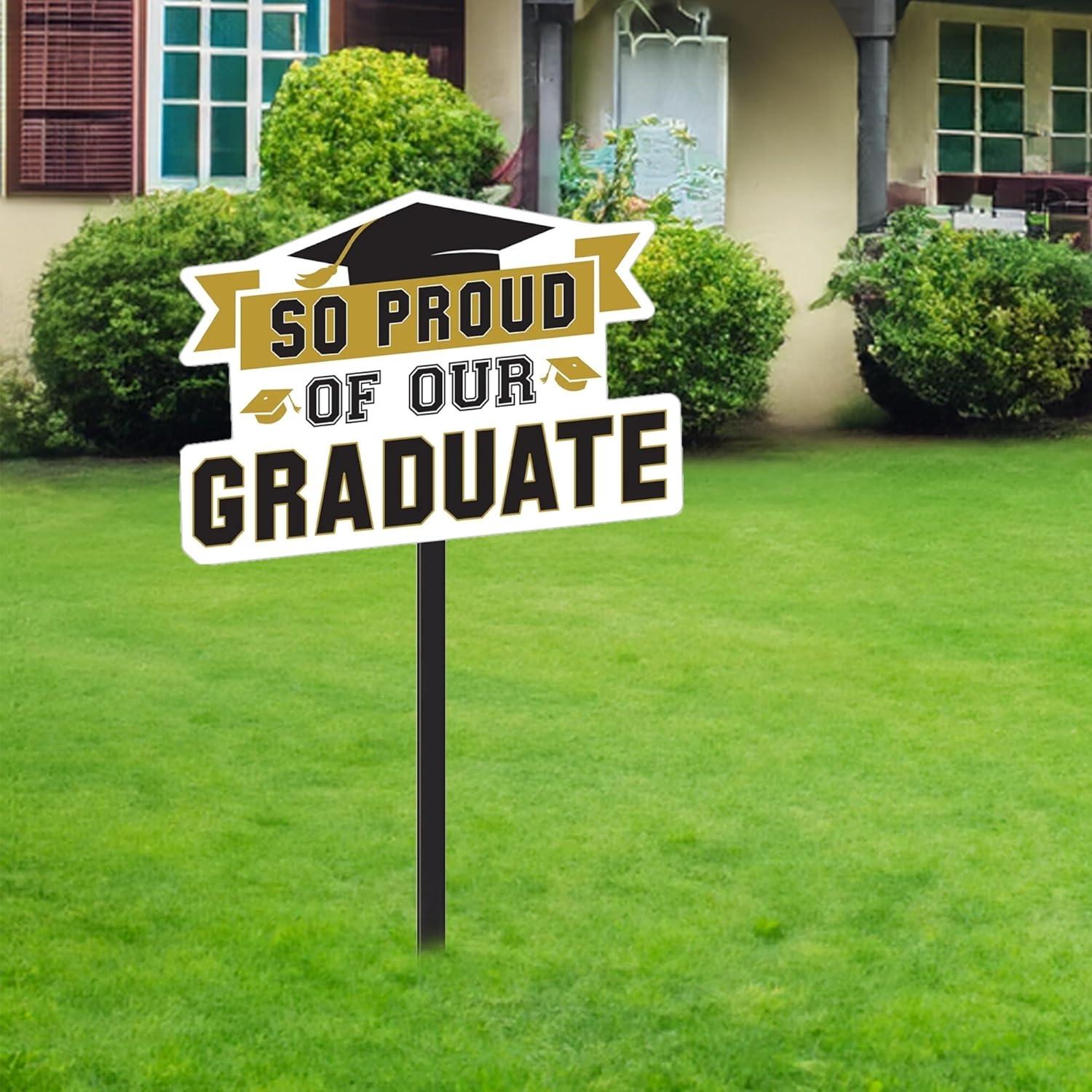 imageAmscan Proud of Our Graduate Lawn SignGold Black