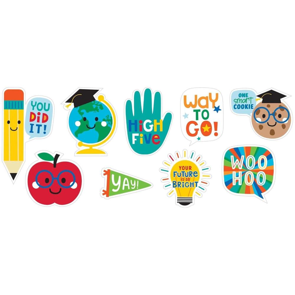 imageGraduation Fun Paper Cutouts 387quot H 12quot H Assorted Design Pack of 9