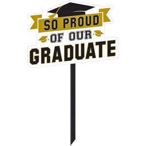 Amscan Proud of Our Graduate Lawn Sign(Gold & Black)